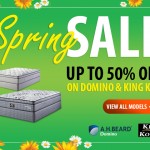 Up to 50% off all AH Beard Domino & King Koil mattresses